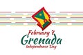 February 7, Grenada Independence Day Vector Illustration. Royalty Free Stock Photo