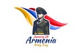 January 28, Army Day of Armenia. vector illustration.