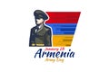 January 28, Army Day of Armenia. vector illustration.
