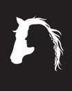 Negative space Horse and Woman logo