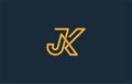 linked alphabet latter JK logo design