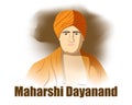 Vector illustration concept of Maharshi Dayananda Saraswati Jayanti. Royalty Free Stock Photo