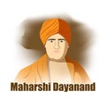 Vector illustration concept of Maharshi Dayananda Saraswati Jayanti. Royalty Free Stock Photo