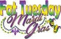 Fat Tuesday Mardi Gras Purple and Green and Yellow Gold Banner Royalty Free Stock Photo