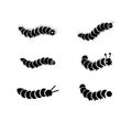 Caterpillars and worms icon set