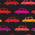 Cute  colorful retro car patterns for boys. Seamless vector pattern. Royalty Free Stock Photo