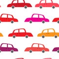 Cute  colorful retro car patterns for boys. Seamless vector pattern. Royalty Free Stock Photo