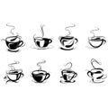 Set of coffee cup logo Royalty Free Stock Photo