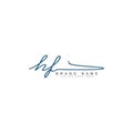 HF Initial Letter Logo - Hand Drawn Signature Logo