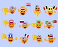 Illustration vector graphic of basketball players and supporters of Netherlands Belgium Russia Portugal France and Germany