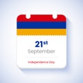 21st September Independence day of Armenia. Creative country independence day calendar concept vector illustration