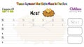 Alphabet work sheet For kids trace alphabets and write name nest in the box exercise 14 Royalty Free Stock Photo