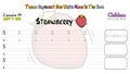 Alphabet work sheet For kids trace alphabets and write name strawberry in the box exercise 19
