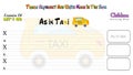 Alphabet work sheet For kids trace alphabets and write name taxi in the box exercise 24 online kids learning chart vector file