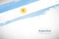 Hand drawn flag style of Argentina. Artistic brush stroke concept background