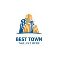 Town building logo. cityscape logo design