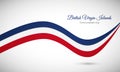 Happy commonwealth day of British Virgin Islands. Abstract shiny wavy British Virgin Islands flag background with text typography.