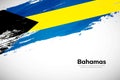 Abstract hand drawn flag style of Bahamas with creative brush concept background Royalty Free Stock Photo