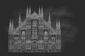 Duomo cathedral in Milan. Vector sketch.