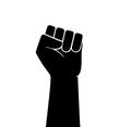 Raised fist vector icon. Human hand up in the air