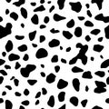 Cow or dalmatians dog spots. Seamless pattern with animals print. Vector Royalty Free Stock Photo