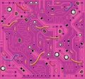 Circuit Board. Printed computer motherboard with microcircuit. Vector