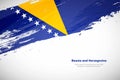 Brush painted grunge flag of Bosnia and herzegovina country. Hand drawn flag style of Bosnia and herzegovina Royalty Free Stock Photo