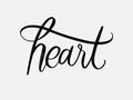 Heart. Hand written lettering isolated on white background.Vector template for poster  social network  banner  cards. Royalty Free Stock Photo