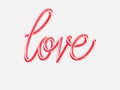 Love. Hand written lettering isolated on white background.Vector template for poster, social network, banner, cards. Royalty Free Stock Photo