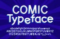 Comic alphabet font. Handwritten uppercase and lowercase letters, numbers and symbols. Royalty Free Stock Photo