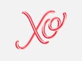 Xo. Hand written lettering isolated on white background.Vector template for poster, social network, banner, cards. Royalty Free Stock Photo