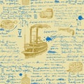 medieval nautical record of the captain's diary Royalty Free Stock Photo