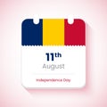 11th August Independence day of Chad calendar. Artistic flat concept illustration