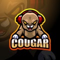 Cougar mascot esport logo design Royalty Free Stock Photo