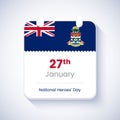 27th January, National heroes day of Cayman Islands calendar. Artistic flat concept illustration