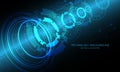 Technology blue circle cyber circuit disassemble overlap futuristic design background modern vector