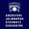 Vector font A to Z with a sports theme on a dark background