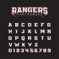 Vector font A to Z with a sports theme on a dark backgrounda