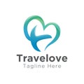 Travel Love logo design with modern style