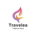 Travel Leaf logo design modern style