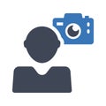 Photographer cameraman icon. vector graphics