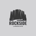 Rock stone with way illustration logo design  template Royalty Free Stock Photo