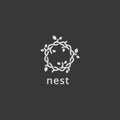 Creative nest logo design inspiration template