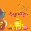 Vector illustration concept of Happy Akshaya Tritiya greeting.