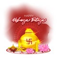 Vector illustration concept of Happy Akshaya Tritiya greeting.