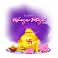 Vector illustration concept of Happy Akshaya Tritiya greeting.