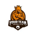 Giraffe mascot for a football team logo.