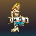 Mermaid esport logo design. Emblem design for esports team