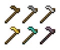Pixel Art of a set of Hoe. Royalty Free Stock Photo