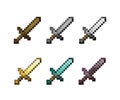 Pixel art set of Sword.